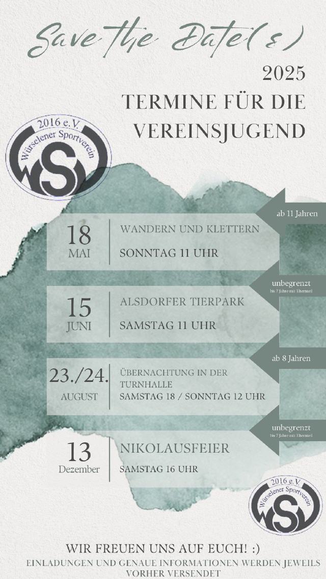 geplante Aktionen des Jugendausschusses 2025: